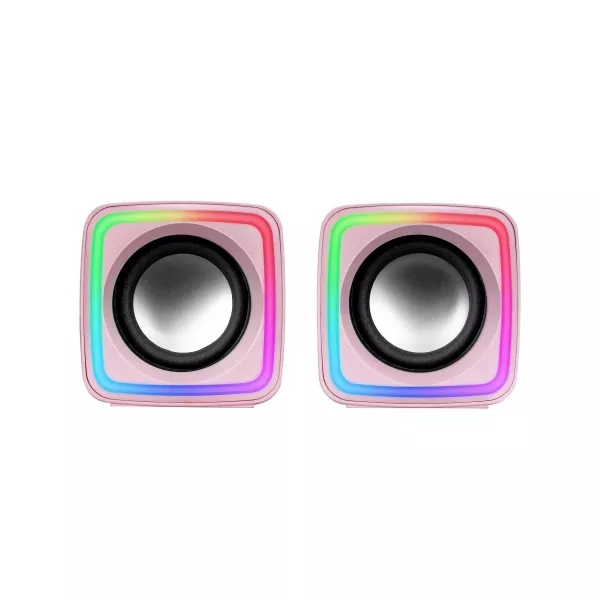 &divide; Altavoces 2.0 mars gaming mscube pink 8w rms sonido dsp espacial iluminacion rgb