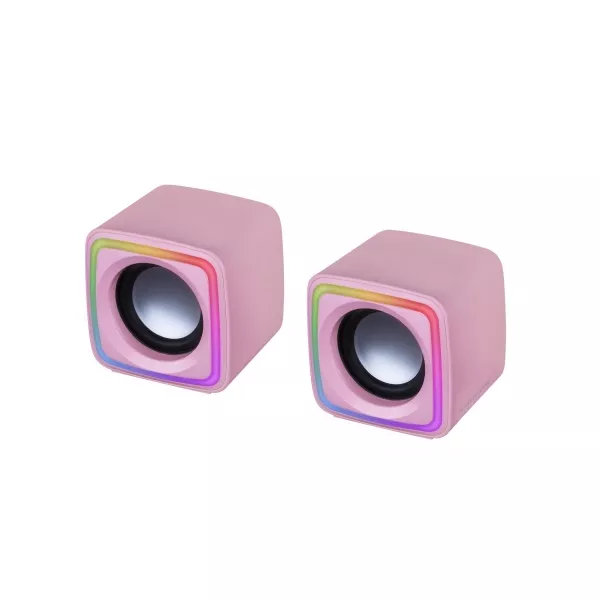 &divide; Altavoces 2.0 mars gaming mscube pink 8w rms sonido dsp espacial iluminacion rgb