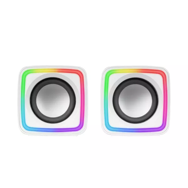&divide; Altavoces 2.0 mars gaming mscube white 8w rms sonido dsp espacial iluminacion rgb