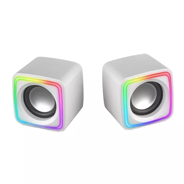 &divide; Altavoces 2.0 mars gaming mscube white 8w rms sonido dsp espacial iluminacion rgb