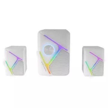&divide; Altavoces 2.1 mars gaming rgb dinamico 35w 3d surround blancos control de volumen alim. usb jack 3.5