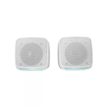 &divide; Altavoces 2.0 mars gaming msprow blanco 10w usb + jack control de volumen rgb