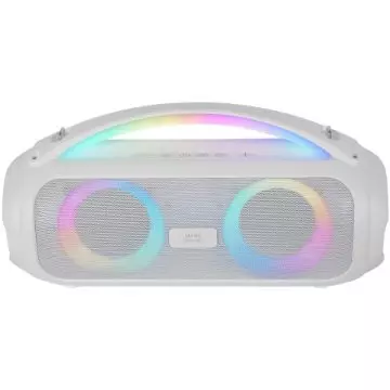 &divide; Altavoz bluetooth portable mars gaming mspulsew blanco 50w ultrabass rgb bat. 8h bt usb aux fm