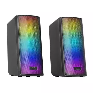 &divide; Altavoces 2.0 bluetooth mars gaming msrgb2 15w bt 5.3 jack 3.5mm rgb caja de control microsd negro