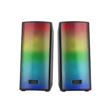&divide; Altavoces 2.0 bluetooth mars gaming msrgb2 15w bt 5.3 jack 3.5mm rgb caja de control microsd negro