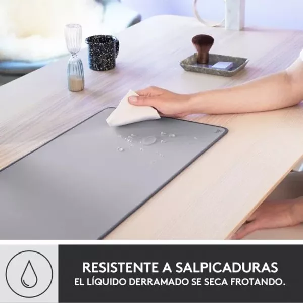 &divide; Alfombrilla logitech studio material reciclado pet superficie tela goma antideslizante 300x700mm gri