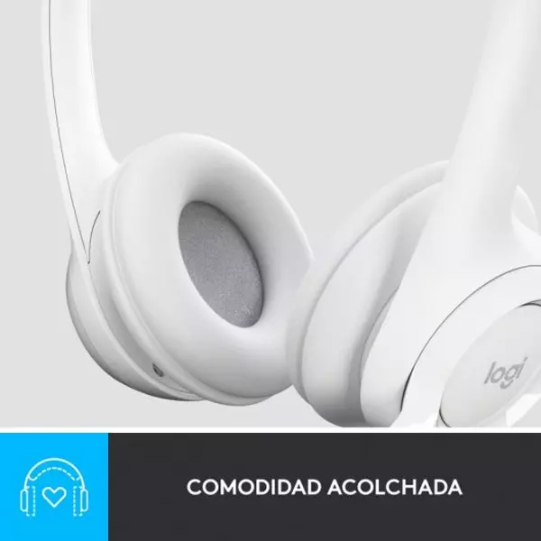 &divide; Headset logitech h390 microfono con supresion de ruido usb color blanco p/n: 981-001286
