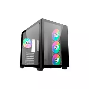 &divide; Caja atx abysm danube sava 285 black 1x3.5" 2x2.5" usb-c gpu max 410mm