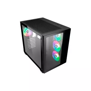 &divide; Caja atx abysm danube sava 285 black 1x3.5" 2x2.5" usb-c gpu max 410mm