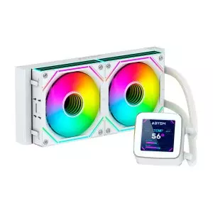 &divide; Sistema de refrigeracion liquida abysm ab324012 oceanic lcd 240 blanco argb dual fan