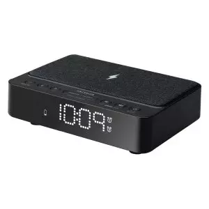 &divide; Radio despertador aiwa cr-30bk carga inalambrica 5w usb fm led regulable