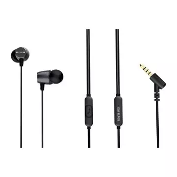 &divide; Auricular intrauditivo aiwa estm-30bk black 3,5mm dreiver neodimio 10mm dinamico micro incorporado