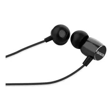 &divide; Auricular intrauditivo aiwa estm-30bk black 3,5mm dreiver neodimio 10mm dinamico micro incorporado