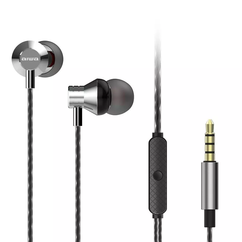 &divide; Auricular intrauditivo aiwa estm-50slsilver 3.5mm driver neodimio 10mm dinamico micro controlador re