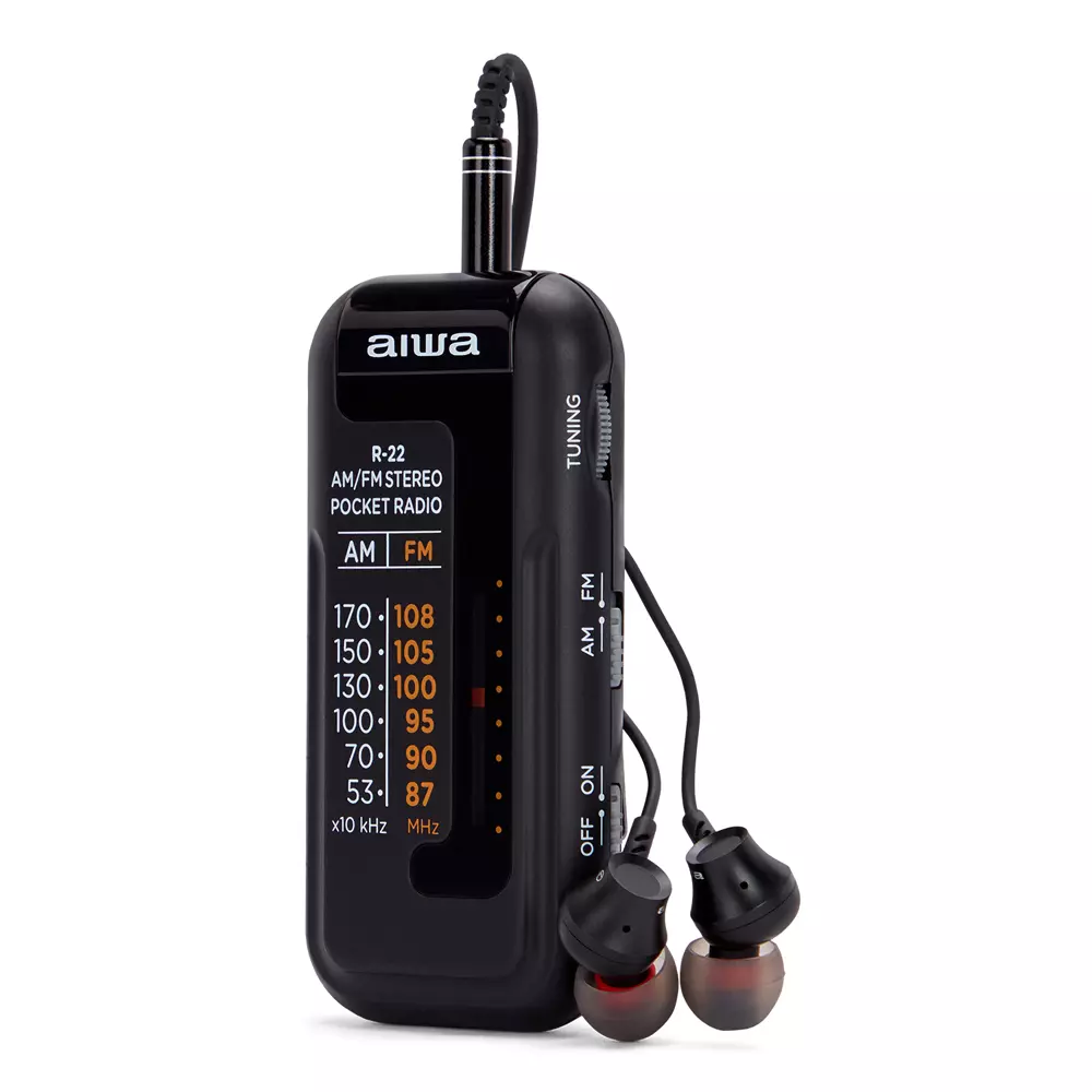 &divide; Radio analogica mini aiwa r-22bk am/fm hyperbass color negro