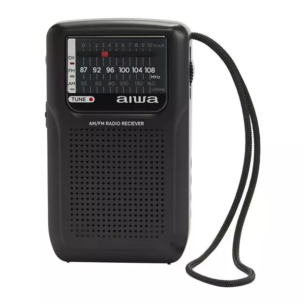 &divide; Radio analogica portatil aiwa rs-33 am/fm altavoz integrado jack 3.5mm negro vintage