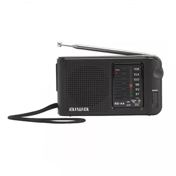 &divide; Radio analogica portatil aiwa rs-44 am/fm altavoz integrado jack 3.5mm negro vintage