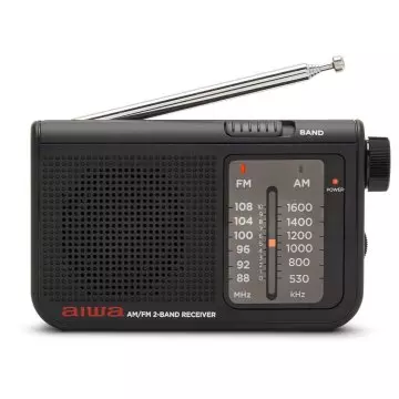 &divide; Radio analogica con altavoz aiwa rs-55 black sintonizador analogico altavoz integrado y jack 3.5mm