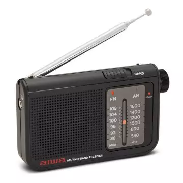 &divide; Radio analogica con altavoz aiwa rs-55 black sintonizador analogico altavoz integrado y jack 3.5mm
