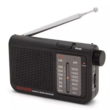 &divide; Radio analogica con altavoz aiwa rs-55 black sintonizador analogico altavoz integrado y jack 3.5mm