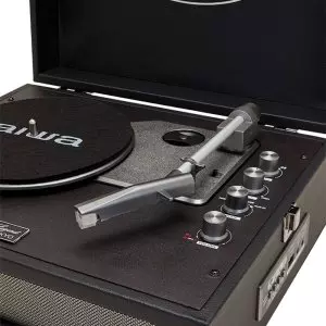 &divide; Tocadiscos bluetooth aiwa vpx-1971bk bt 5.0 33/45 rpm maletin audio technica grabacion usb 2x5w negr
