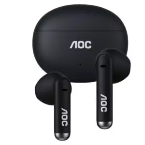 &divide; Auricular intrauditivo bluetooth aoc act1501bk tws ipx4 mic negro reproduccion 20h carga usb-c tacti