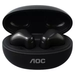 &divide; Auricular intrauditivo bluetooth aoc act1501bk tws ipx4 mic negro reproduccion 20h carga usb-c tacti