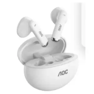 &divide; Auricular intrauditivo bluetooth aoc act1501wt tws ipx4 mic blanco reproduccion 20h carga usb-c tact