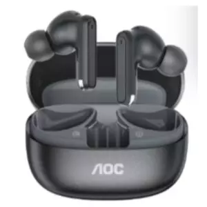 &divide; Auricular intrauditivo bluetooth aoc act1511bk tws ipx4 mic negro reproduccion 24h carga usb-c tacti