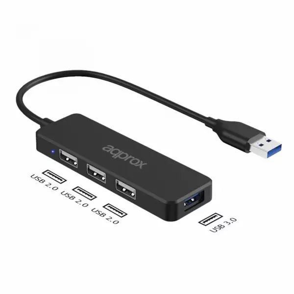 &divide; Hub usb 3.0 approx appc47 a 3xusb-a 2.0 1xusb-a 3.0