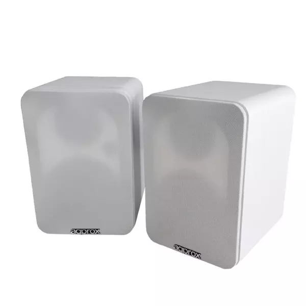 &divide; Altavoces 2.0 bluetooth autoamplificados approx appspk02wh 30w por canal bt5.0 rca optical coaxial u
