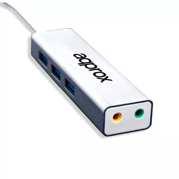 &divide; Tarjeta de sonido usb 5.1 approx appusb51hub + hub usb-a a 3xusb 3.0