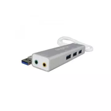 &divide; Tarjeta de sonido usb 5.1 approx appusb51hub + hub usb-a a 3xusb 3.0