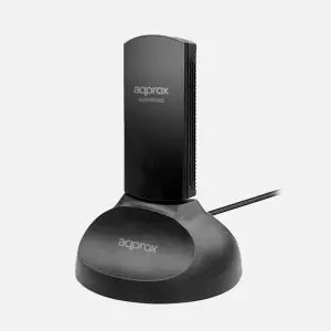&divide; Usb wifi 6e approx appusb5400 5400 mbps 2402 en 6 ghz antena 5dbi base con cable negro