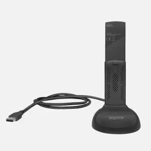 &divide; Usb wifi 6e approx appusb5400 5400 mbps 2402 en 6 ghz antena 5dbi base con cable negro