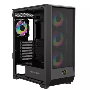 &divide; Caja atx keep out xc-501 mesh 2x3.5? 2x2.5? 1xusb2.0 1xusb3.0 1xusb-c gpu max 360mm color