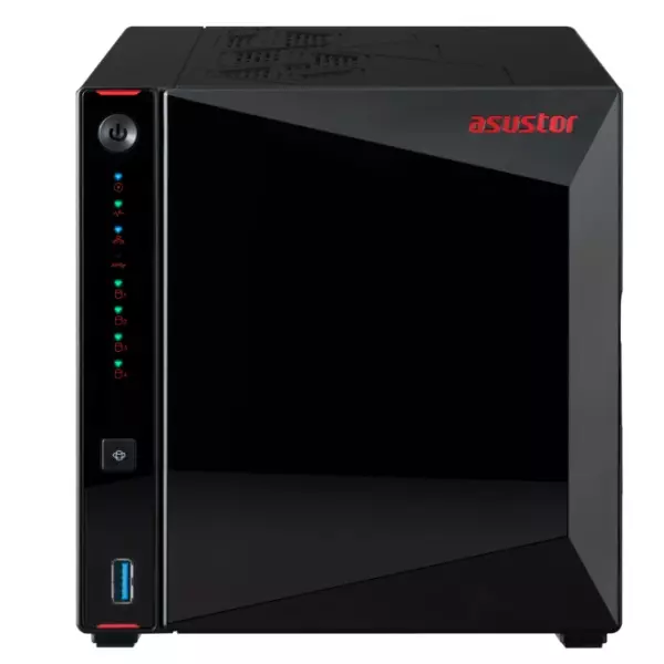 &divide; Servidor nas asustor nimbustor 4 gen2 as5404t 4 bahias 4xm.2 nvme celeron n5105 2.0ghz 4gb hdmi rj45