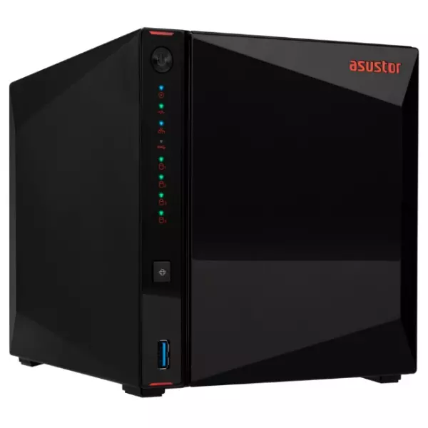 &divide; Servidor nas asustor nimbustor 4 gen2 as5404t 4 bahias 4xm.2 nvme celeron n5105 2.0ghz 4gb hdmi rj45
