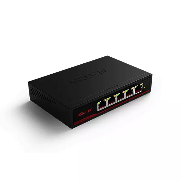 &divide; Switch no gestionable asustor asw205t 5 puertos 2.5gbe bajo consumo 10w no rack