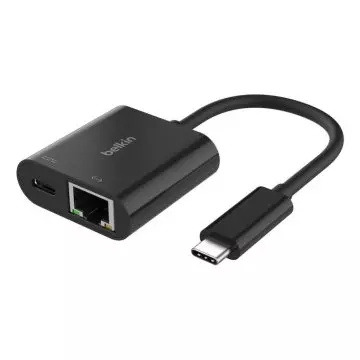 &divide; Adaptador belkin inc019btbk usb-c a ethernet + carga 100w color negro