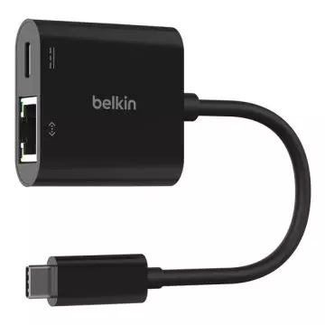 &divide; Adaptador belkin inc019btbk usb-c a ethernet + carga 100w color negro