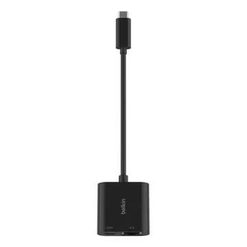 &divide; Adaptador belkin inc019btbk usb-c a ethernet + carga 100w color negro