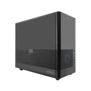 &divide; Caja micro atx coolbox mp2 frontal rejilla disipador max 160mm gpu max 350mm negro