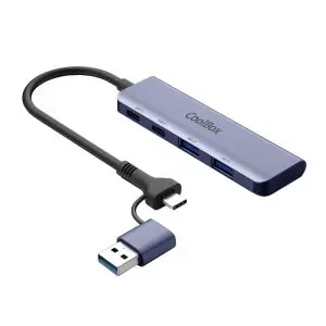 &divide; Hub usb-c coolbox hub lite 2xusb-c 2xusb-a con adaptador usb-a