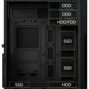 &divide; Caja atx coolbox a780 gpu max. 310mm usb-c color negro