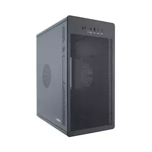 &divide; Caja micro atx coolbox m100 frontal rejilla disipador max 160mm gpu max 300mm negro