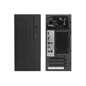 &divide; Caja microatx coolbox m460 gpu max 250mm 1x3.5/2.5 1x2.5/2.5 usb-c 3.2 f.a basic 500w color negro