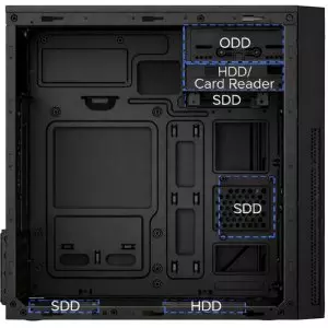&divide; Caja micro atx coolbox m680 coo-pcm680-0 frontal rejilla disipador max 140mm gpu max negro