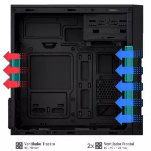 &divide; Caja micro atx coolbox m680 coo-pcm680-0 frontal rejilla disipador max 140mm gpu max negro