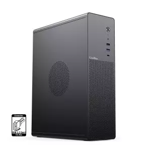 &divide; Caja microatx slim coolbox pct100-0 usb-c 3.2 gen1 full metal sin fuente+ 1vent 90mm